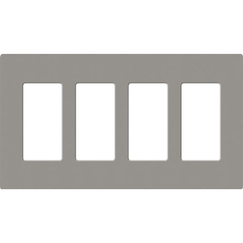 Lutron SC-4-CS Claro Satin Screwless Wallplate 4 Gang in Cobblestone