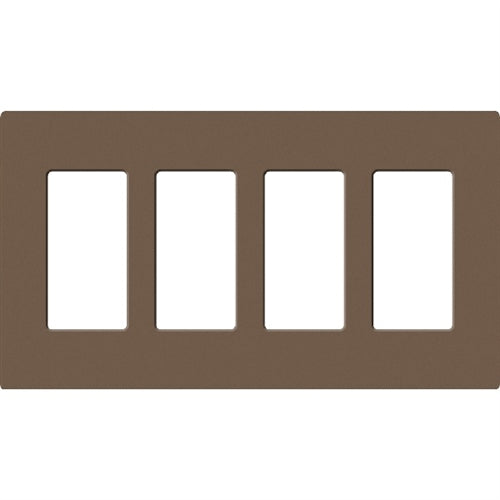 Lutron SC-4-EP Claro Satin Screwless Wallplate 4 Gang in Espresso