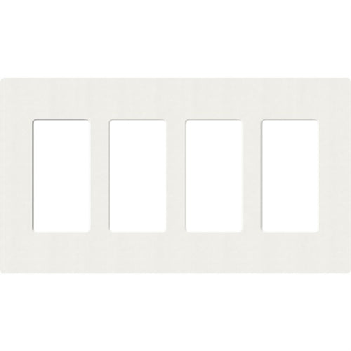 Lutron SC-4-GL Claro Satin Screwless Wallplate 4 Gang in Glacier White