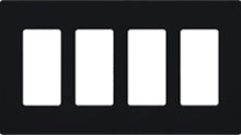 Lutron SC-4-MN Claro Satin Screwless Wallplate 4 Gang in Midnight