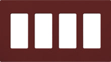 Lutron SC-4-MR Claro Satin Screwless Wallplate 4 Gang in Merlot