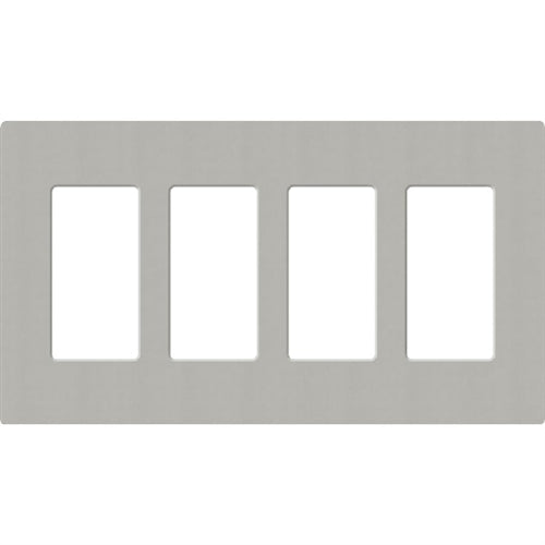 Lutron SC-4-PB Claro Satin Screwless Wallplate 4 Gang in Pebble