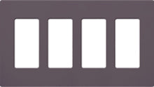 Lutron SC-4-PL Claro Satin Screwless Wallplate 4 Gang in Plum