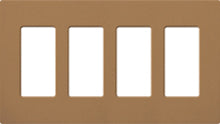 Lutron SC-4-TC Claro Satin Screwless Wallplate 4 Gang in Terracotta