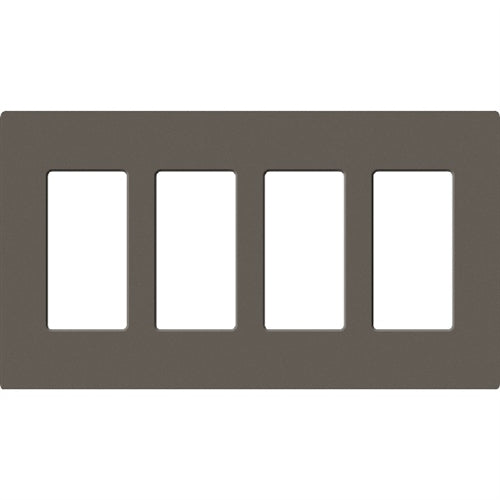 Lutron SC-4-TF Claro Satin Screwless Wallplate 4 Gang in Truffle