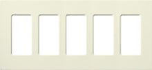 Lutron SC-5-BI Claro Satin Screwless Wallplate 5 Gang in Biscuit