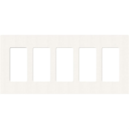 Lutron SC-5-BW Claro Satin Screwless Wallplate 5 Gang in Brilliant White