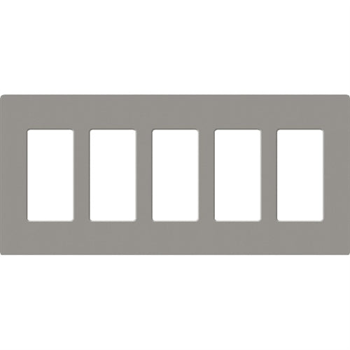 Lutron SC-5-CS Claro Satin Screwless Wallplate 5 Gang in Cobblestone