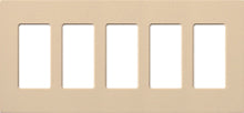 Lutron SC-5-DS Claro Satin Screwless Wallplate 5 Gang in Desert Stone