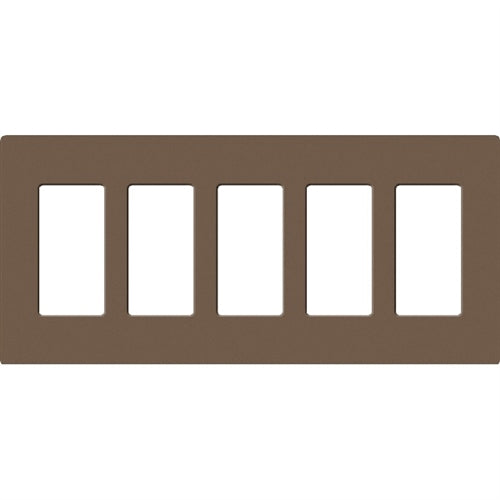 Lutron SC-5-EP Claro Satin Screwless Wallplate 5 Gang in Espresso