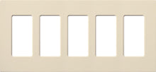 Lutron SC-5-ES Claro Satin Screwless Wallplate 5 Gang in Eggshell