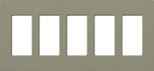 Lutron SC-5-GB Claro Satin Screwless Wallplate 5 Gang in Greenbriar