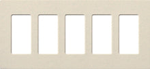 Lutron SC-5-LS Claro Satin Screwless Wallplate 5 Gang in Limestone