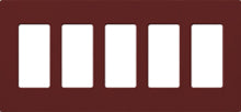 Lutron SC-5-MR Claro Satin Screwless Wallplate 5 Gang in Merlot