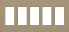 Lutron SC-5-MS Claro Satin Screwless Wallplate 5 Gang in Mocha Stone