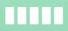 Lutron SC-5-SG Claro Satin Screwless Wallplate 5 Gang in Sea Glass