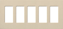 Lutron SC-5-ST Claro Satin Screwless Wallplate 5 Gang in Stone