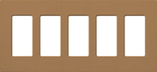 Lutron SC-5-TC Claro Satin Screwless Wallplate 5 Gang in Terracotta
