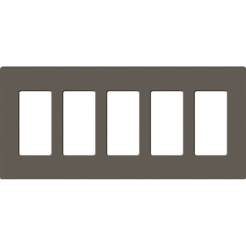 Lutron SC-5-TF Claro Satin Screwless Wallplate 5 Gang in Truffle