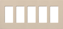 Lutron SC-5-TP Claro Satin Screwless Wallplate 5 Gang in Taupe