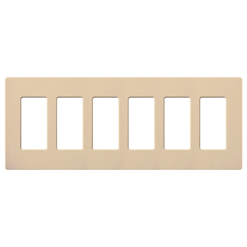 Lutron SC-6-DS Claro Satin Screwless Wallplate 6 Gang in Desert Stone