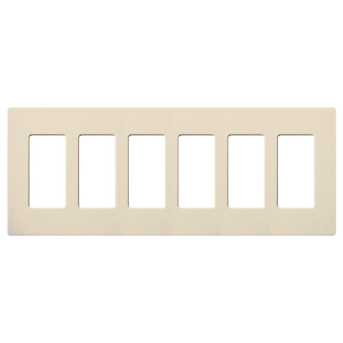 Lutron SC-6-ES Claro Satin Screwless Wallplate 6 Gang in Eggshell