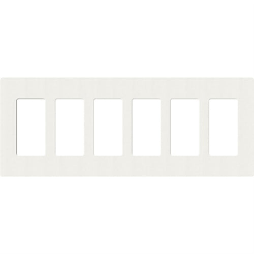 Lutron SC-6-GL Claro Satin Screwless Wallplate 5 Gang in Glacier White