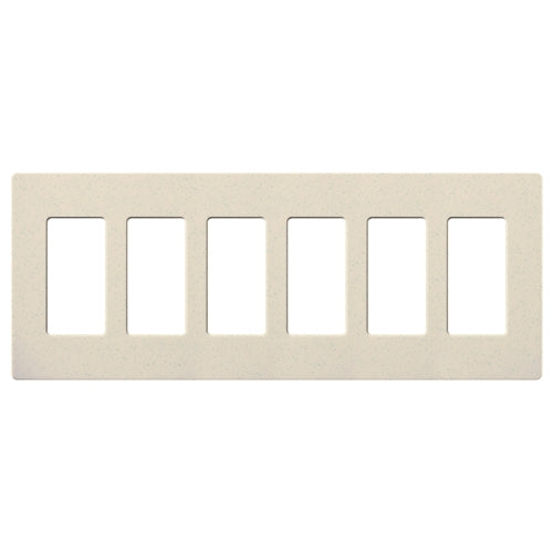 Lutron SC-6-LS Claro Satin Screwless Wallplate 6 Gang in Limestone