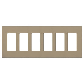 Lutron SC-6-MS Claro Satin Screwless Wallplate 6 Gang in Mocha Stone