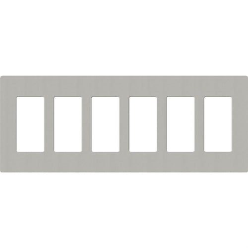 Lutron SC-6-PB Claro Satin Screwless Wallplate 5 Gang in Pebble