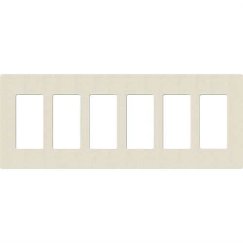 Lutron SC-6-PM Claro Satin Screwless Wallplate 5 Gang in Pumice