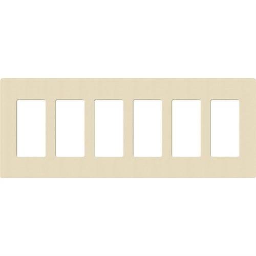 Lutron SC-6-SD Claro Satin Screwless Wallplate 5 Gang in Sand