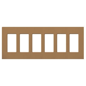 Lutron SC-6-TC Claro Satin Screwless Wallplate 6 Gang in Terracotta