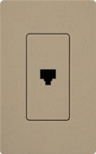 Lutron SC-PJ-MS Claro Satin Single Phone Jack in Mocha Stone