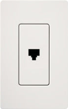 Lutron SC-PJ-SW Claro Satin Single Phone Jack in Snow