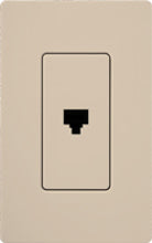 Lutron SC-PJ-TP Claro Satin Single Phone Jack in Taupe