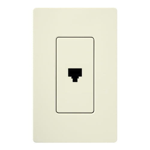 Lutron SC-PJH-BI Claro Satin Single Phone Jack in Biscuit