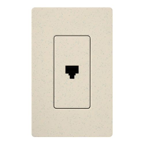 Lutron SC-PJH-LS Claro Satin Single Phone Jack in Limestone