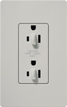 Lutron SCR-15-DDTR-PD Claro Satin Tamper Resistant 15A Duplex Receptacle for Dimming Use in Palladium