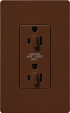 Lutron SCR-15-DDTR-SI Claro Satin Tamper Resistant 15A Duplex Receptacle for Dimming Use in Sienna