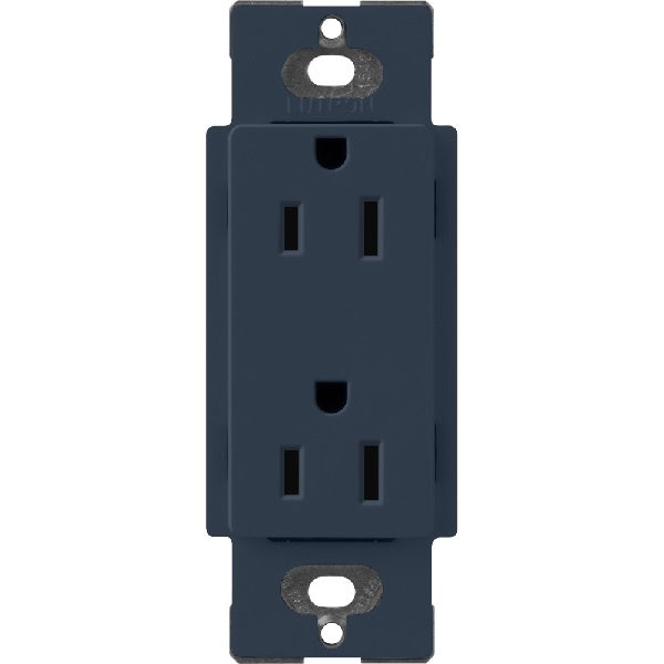 Lutron SCR-15-DE Claro Satin 15A Duplex Receptacle, Not Tamper Resistant in Deep Sea