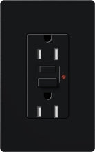 Lutron SCR-15-GFST-MN Claro Satin Self-Testing Tamper Resistant 15A GFCI Receptacle, in Midnight