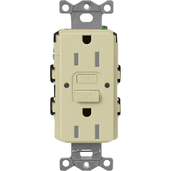 Lutron SCR-15-GFST-SA Claro Satin Self-Testing Tamper Resistant 15A GFCI Receptacle in Sage