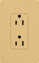 Lutron SCR-15-GS Claro Satin 15A Duplex Receptacle, Not Tamper Resistant, in Goldstone