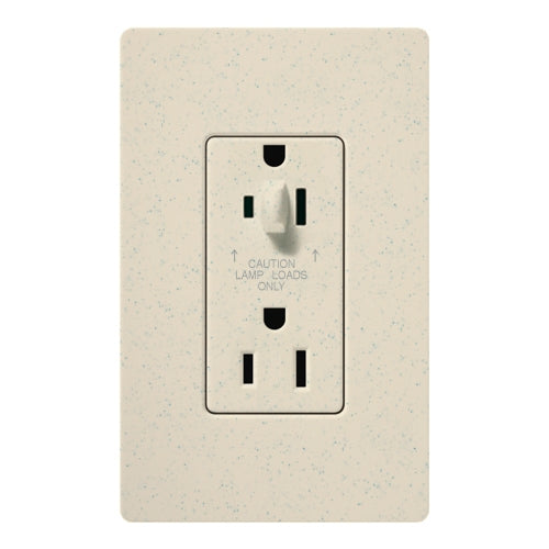 Lutron SCR-15-HDTR-LS Claro Satin Tamper Resistant 15A Split Duplex Receptacle Half for Dimming Use in Limestone