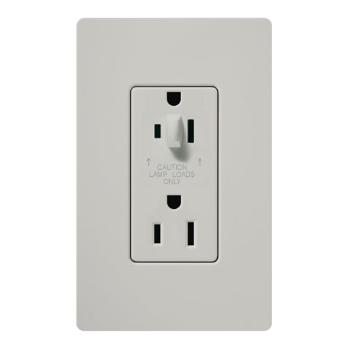 Lutron SCR-15-HDTR-PD Claro Satin Tamper Resistant 15A Split Duplex Receptacle Half for Dimming Use in Palladium