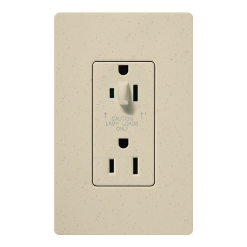 Lutron SCR-15-HDTR-ST Claro Satin Tamper Resistant 15A Split Duplex Receptacle Half for Dimming Use in Stone