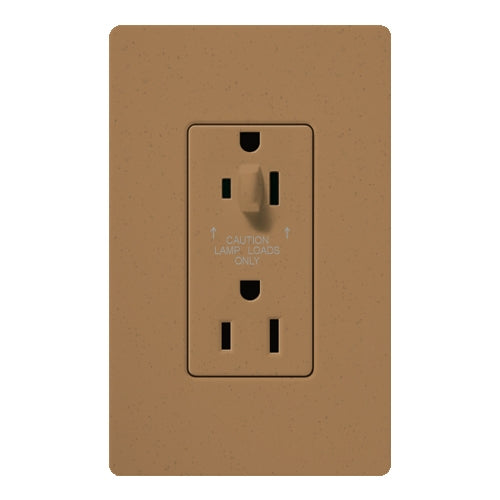 Lutron SCR-15-HDTR-TC Claro Satin Tamper Resistant 15A Split Duplex Receptacle Half for Dimming Use in Terracotta