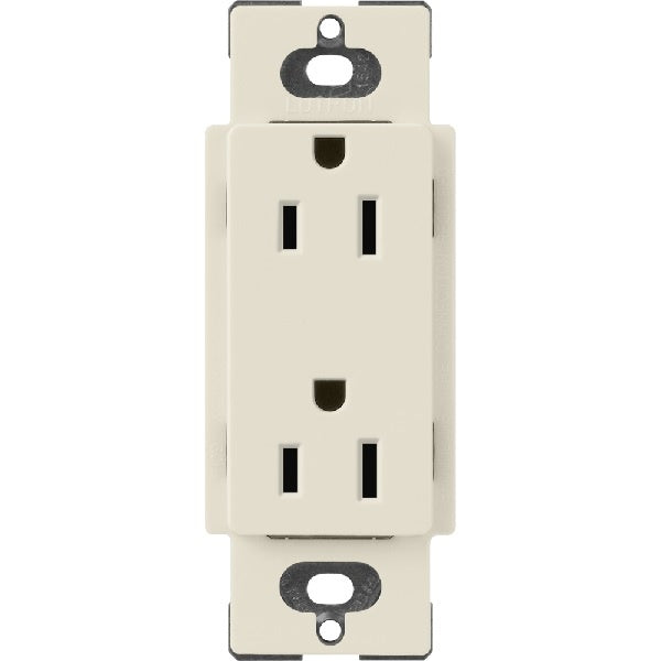 Lutron SCR-15-PM Claro Satin 15A Duplex Receptacle, Not Tamper Resistant in Pumice