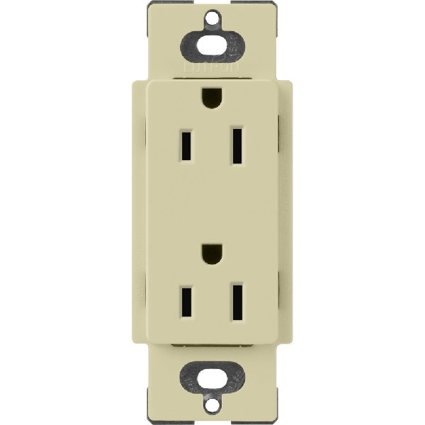 Lutron SCR-15-SA Claro Satin 15A Duplex Receptacle, Not Tamper Resistant in Sage